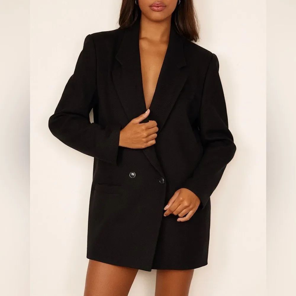 Greg Adams Black Wool Blazer Jacket Women’s Size 13/14 Classic Tailored